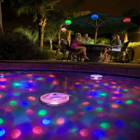 Floating Underwater Light RGB Pool Accessories Led Spa Submersible Pool Lights Waterproof  Lamp Led Float Pool Lamp Battery Lamp 2pcs