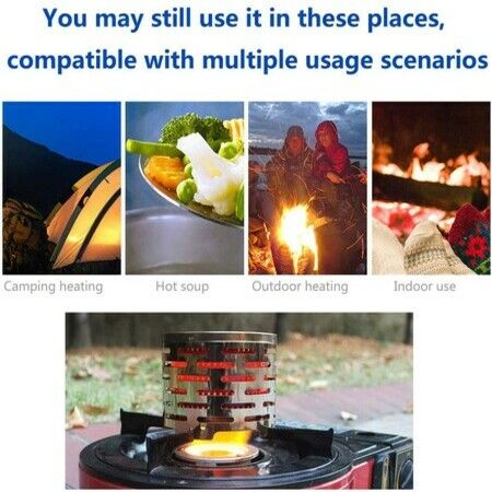 Mini Camping Heater, Portable Stainless Steel Stove Tent Heating Cover For Outdoor Backpackers Hiking Travel