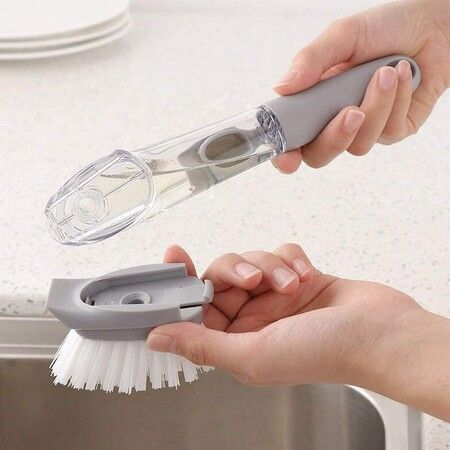 Soap Dispensing Dish Brush Kitchen Brush for Pot Pan Sink Cleaning Automatic Liquid Brush