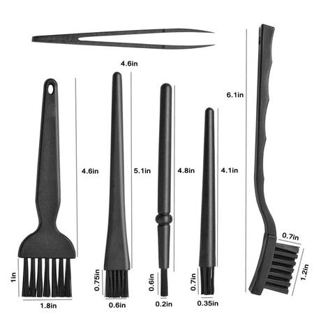 Household Items Black Plastic Small Handle Portable Nylon Antistatic Brushes Cleaning Keyboard Brush Set Household Cleaning Tools