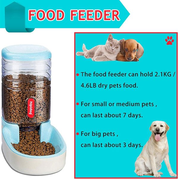 Pet Gravity Food Dispenser Set, For Small And Large Dogs And Cats (Only 1 food  despener)