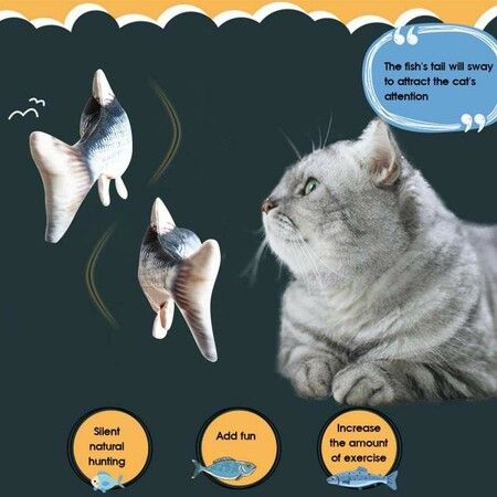 Cat USB Charger Toy Interactive Electric Floppy Fish Cat Toy Realistic Cats Pets Chew Bite Toys