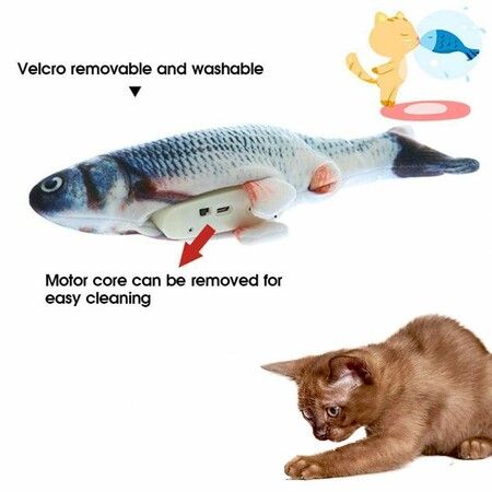 Cat USB Charger Toy Interactive Electric Floppy Fish Cat Toy Realistic Cats Pets Chew Bite Toys