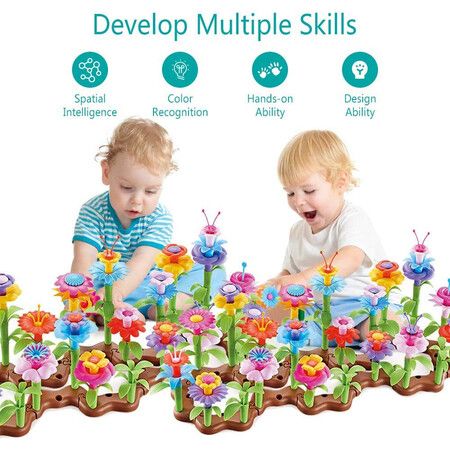 104 PCS Grow Your Own Flowers Garden Building Toys For Girls Educational Activity For Preschool Child