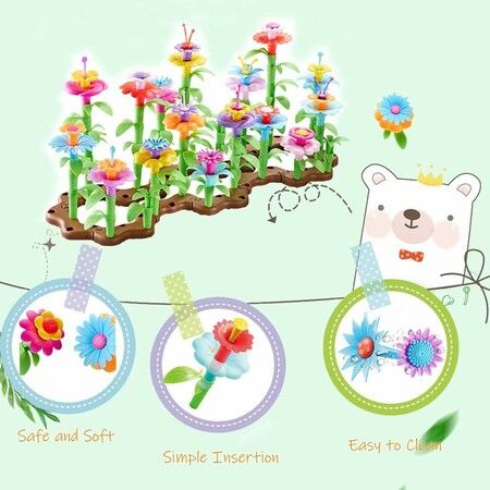 104 PCS Grow Your Own Flowers Garden Building Toys For Girls Educational Activity For Preschool Child