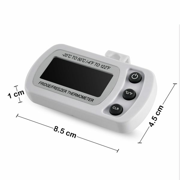 Waterproof Digital Thermometer and Cooler, Max | Min Record Function with Large LCD Display, White