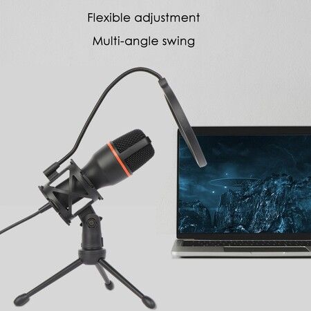 USB Microphone with Tripod Stand and PC Filter Microphone for Karaoke Recording Chat Online Podcasting Games