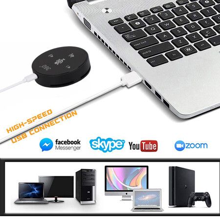 Conference Desktop USB Microphone, Built-in Speaker for PC, Laptop and Computer