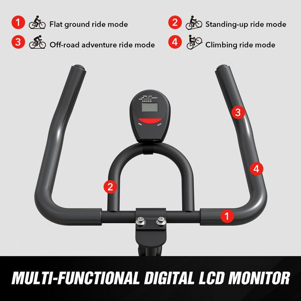 GENKI Fitness Spin Bike Indoor Cycling Home Exercise Adjustable Belt Drive Stationary Bicycle Workout