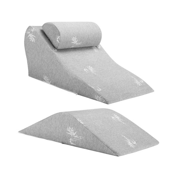 Luxdream 3PCS Foam Wedge Bed Pillow Headrest Leg Elevation Breathable Cover