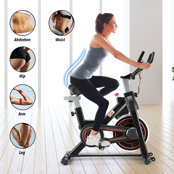 Genki Exercise Bike Magnetic Spin Stationary Home Gym Fitness Equipment Indoor Cycling with LCD Monitor