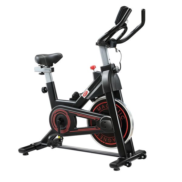 Genki Exercise Bike Magnetic Spin Stationary Home Gym Fitness Equipment Indoor Cycling with LCD Monitor