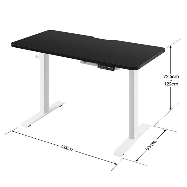 Electric Sit Stand Desk Height Adjustable Standing Table Computer Office Furniture Motorized Dual Motor Black