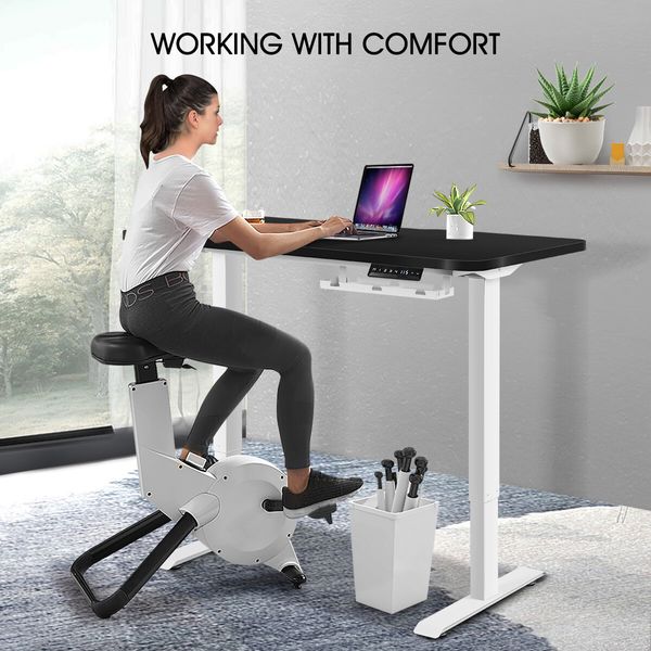 Electric Sit Stand Desk Height Adjustable Standing Table Computer Office Furniture Motorized Dual Motor Black