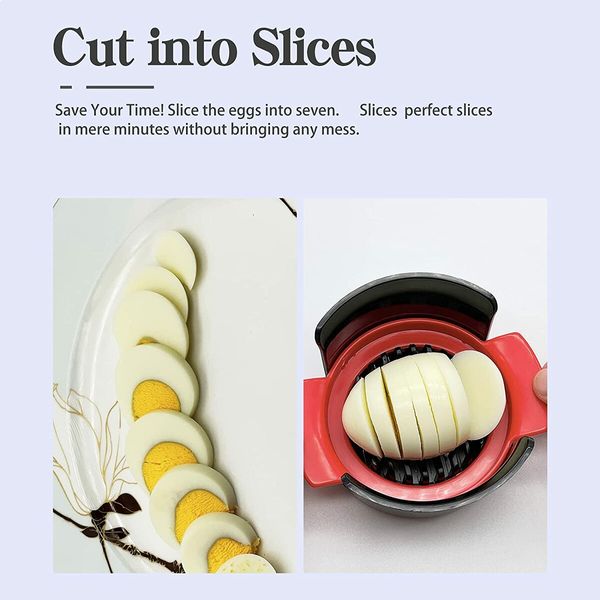 Egg Cutter for Hard Boiled Eggs, 3-in-1 Stainless Steel Wire Cutter for Egg Strawberry Or Soft Fruits and Vegetables