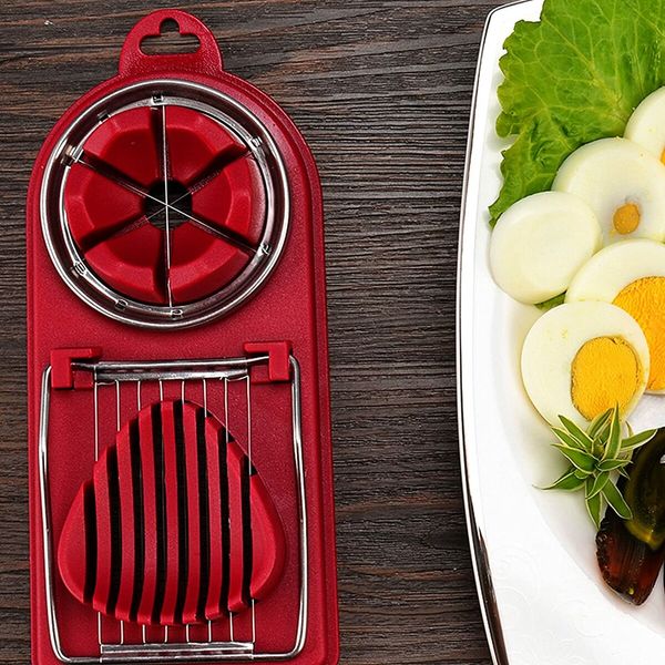 Multipurpose Boiled Egg Cutter, Stainless Steel Wire With 2 Slicing Styles, For Vegetable Food And Strawberries