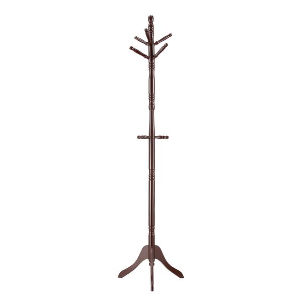 9 Hook Wooden Clothes Coat Rack Tree Stand Entryway Hall Tree Umbrella Hat Hanger