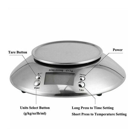 Household stainless steel kitchen scale 5kg with bowl electronic scale