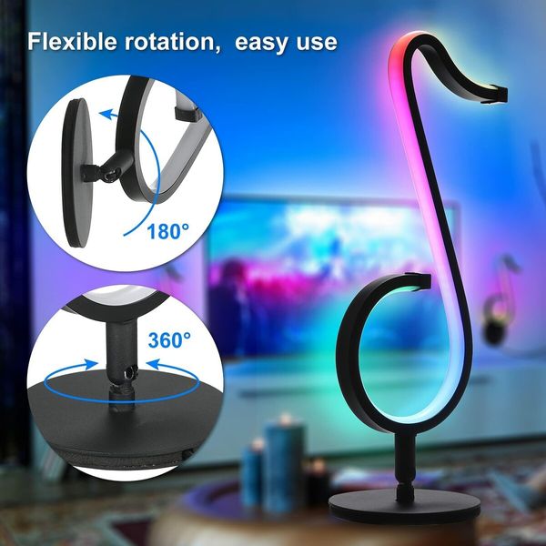 Musical Note Light Dimmable Desk Decoration Tiktok Atmosphere Light RGB Smart 210 Mode APP Remote Control USB Powered