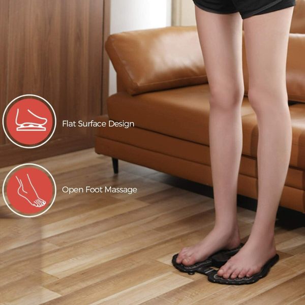 Electric Foldable Foot Massager, EMS Feet Massage for Circulation Boost Muscle Pain Relief, Portable Mat USB Rechargeable