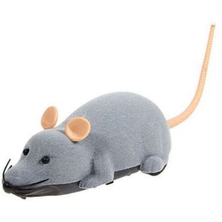 Remote Control Mouse, Funny Electronic Rat Mouse, Wireless Toy for Cat,Interactive Cat Toy Gray