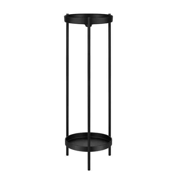 80CM High Plant Stand Metal Flower Pots Shelf Indoor Outdoor Corner Black Planter Holder Rack