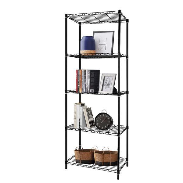 5-Tier Metal Plant Stand Planter Flower Display Rack Multifunctional Storage Shelf Black