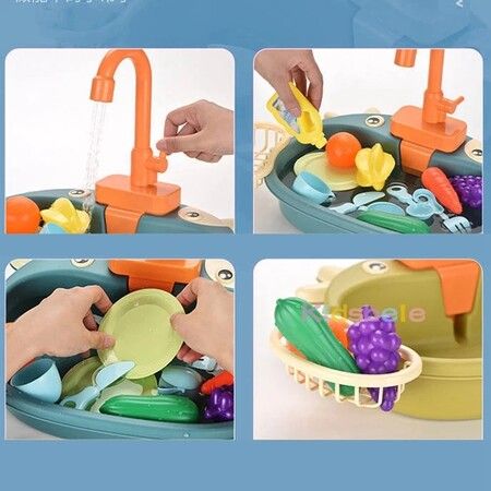 Kids Kitchen Toys Simulation Mini?Electric Dishwasher Pretend Paly Educational Toys Role Playing Girls Toys