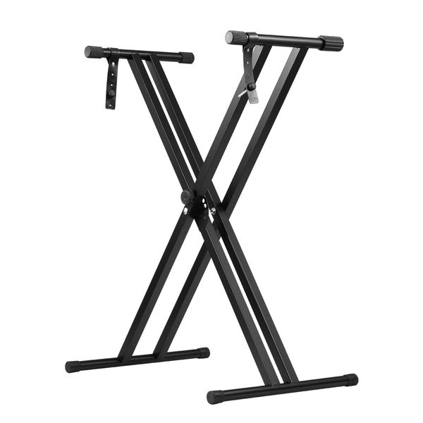 Melodic X Style Keyboard Stand Double Braced Music Piano Holder Folding Adjustable Height 