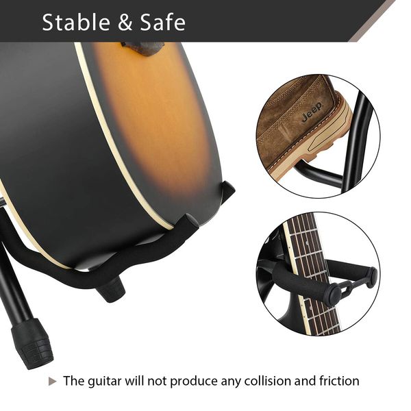 Melodic Guitar Stool Stand Practice Chair Footstool Seat Folding Sponge Padded with Holder 