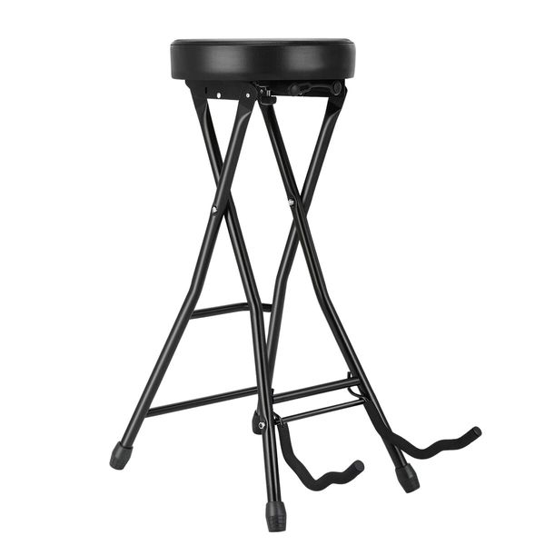 Melodic Guitar Stool Stand Practice Chair Footstool Seat Folding Sponge Padded with Holder 