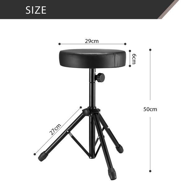 Melodic Drum Stool Throne Seat Chair Folding Padded Rotatable for Kids Adults 