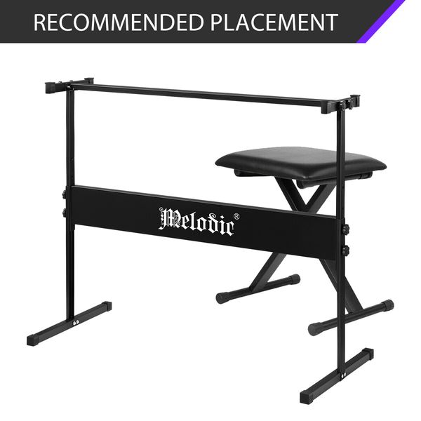 Melodic I Style Adjustable Keyboard Stand Folding Piano Stool Seat Chair Set