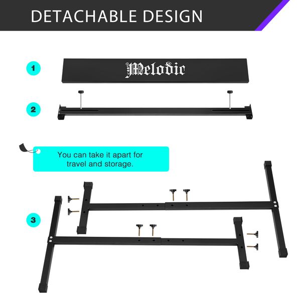 Melodic I Style Adjustable Keyboard Stand Folding Piano Stool Seat Chair Set