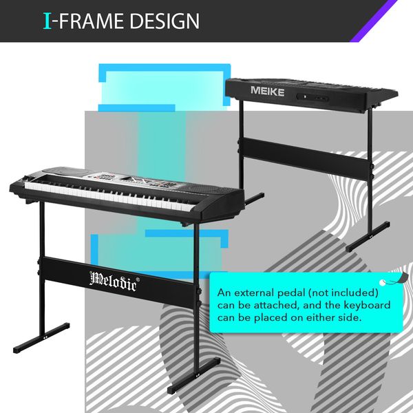 Melodic I Style Adjustable Keyboard Stand Folding Piano Stool Seat Chair Set