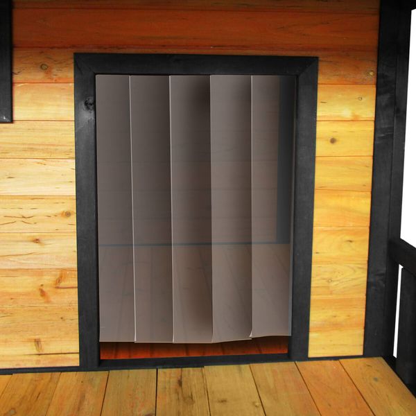 Petscene XXL Wooden Dog Kennel Raised Timer Pet House Outdoor with Porch Asphalt Roof Door Window Curtain