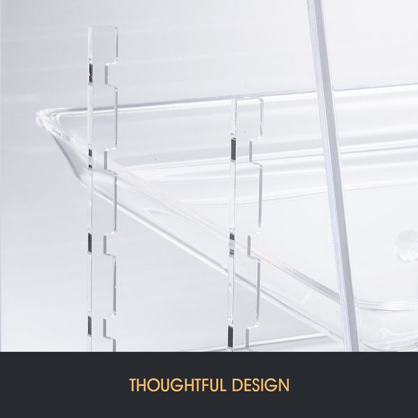 3 Tier Large Acrylic Cake Display Case Cabinet Cupcake Pastry Bakery Donut 3 Adjustable Shelves Transparent 5mm Thick