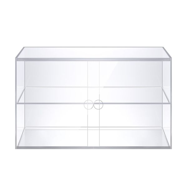 2 Tier Cupcake Cake Display Case Cabinet Stand Bakery Pastry Donuts Holder 5mm Thick Transparent