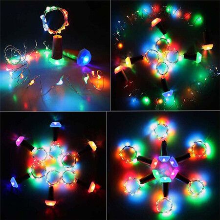 6PCS LED Wine Bottle Light String Fairy Night Light Cork Wire Lamp DIY Decor