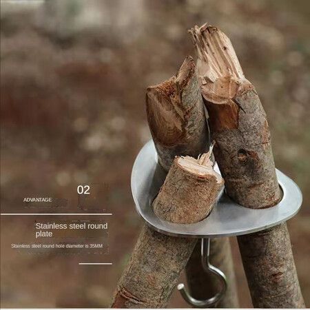 Outdoor Camping Portable Triangle Hanging Pot Bracket Barbecue Rack Multifunctional Picnic Ring Hook