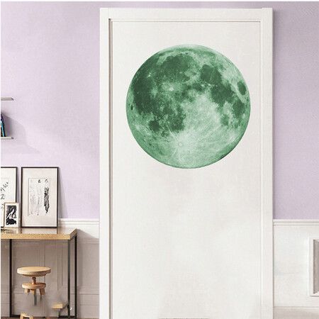 30cm Luminous Moon 3D Wall Sticker For Kids Room Bedroom Decoration Home Decals