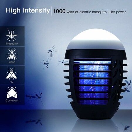 Bug Zapper Mosquito Killer Fly Trap Mosquito Attractant Trap with Camping Lamp Hook Hangable