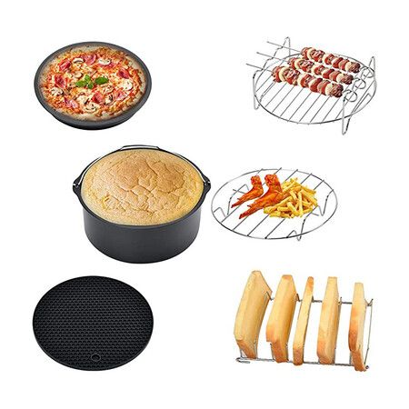 7 Inch 12pcs High Quality Air Fryer Accessories For Gowise Phillips Cozyna and Secura Fit All Airfryer 3.7 to 5.8QT