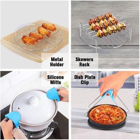 7 Inch 12pcs High Quality Air Fryer Accessories For Gowise Phillips Cozyna and Secura Fit All Airfryer 3.7 to 5.8QT