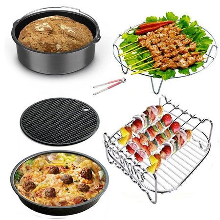 7 Inch 12pcs High Quality Air Fryer Accessories For Gowise Phillips Cozyna and Secura Fit All Airfryer 3.7 to 5.8QT