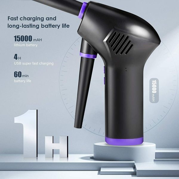 Cordless Air Duster Air Keyboard Cleaner Spray Canned Air Duster 15000mAh Fast Charging