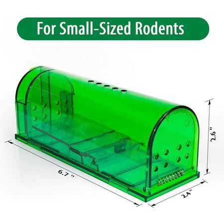 Mice and Rat Traps, Plastic Traps for Trapping and Releasing Rodents, Safe Around Children and Pets (2 Packs)