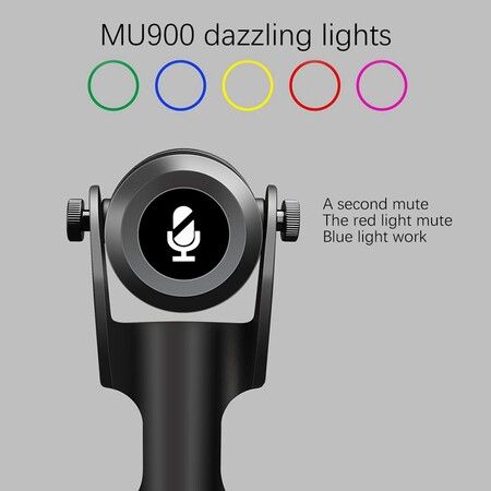 USB Microphone with Rgb Light, Type-C Condenser for Phone, Pc, Laptop, Gaming