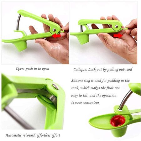 Cherry Chopping Tool, Cherry Pitting Remover with Space Saving Lock Design, Cherry Chopping Tool for Cherry Jam