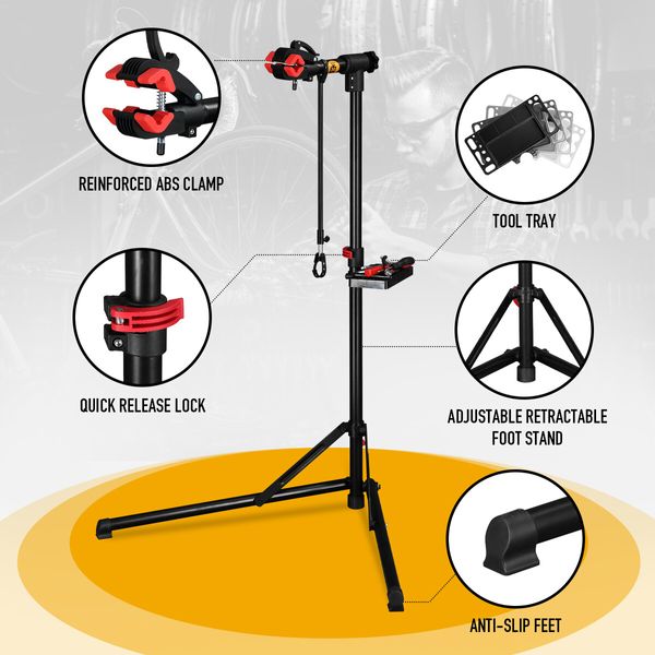 Bike Rack Repair Stand Foldable Bicycle Maintenance Workstand Tool